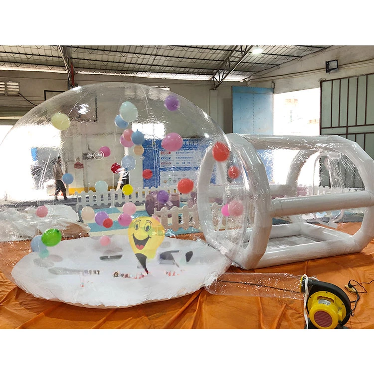 Popular inflatable clear dome outdoor blow up bubble tent transparent outdoor single tunnel inflatable balloons bubble house