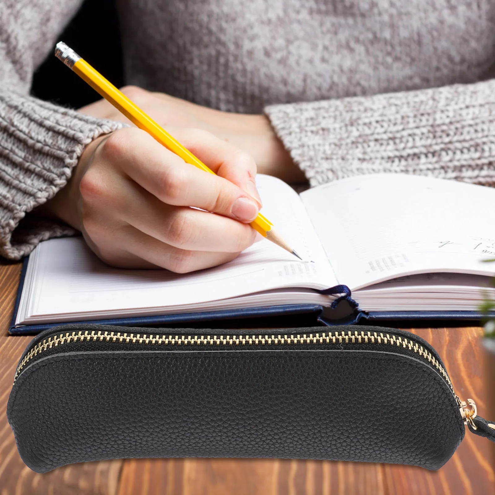

For Women Small School With Zipper Aesthetic Pouch Stationery Organizer Travel Bag Girls College Accessories Slim Pen