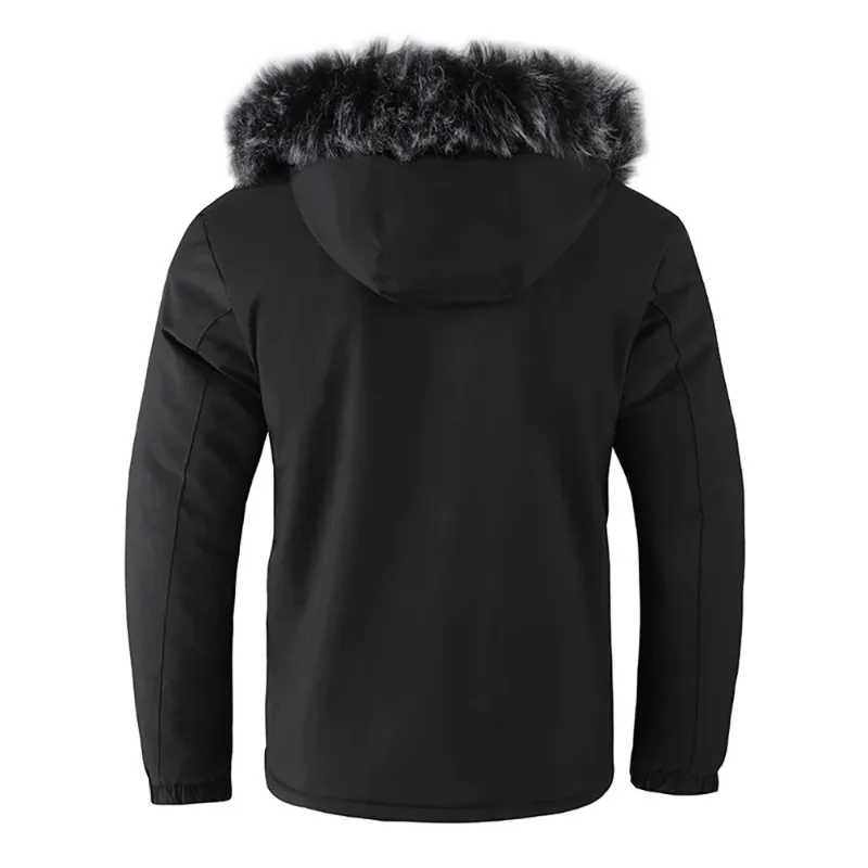 Lässiger Modetrend für Herren im Herbst und Winter mit Kapuze, Baumwolljacke, winddicht, gepolstert, kalt, reine Farbe, einfache Baumwollkleidung