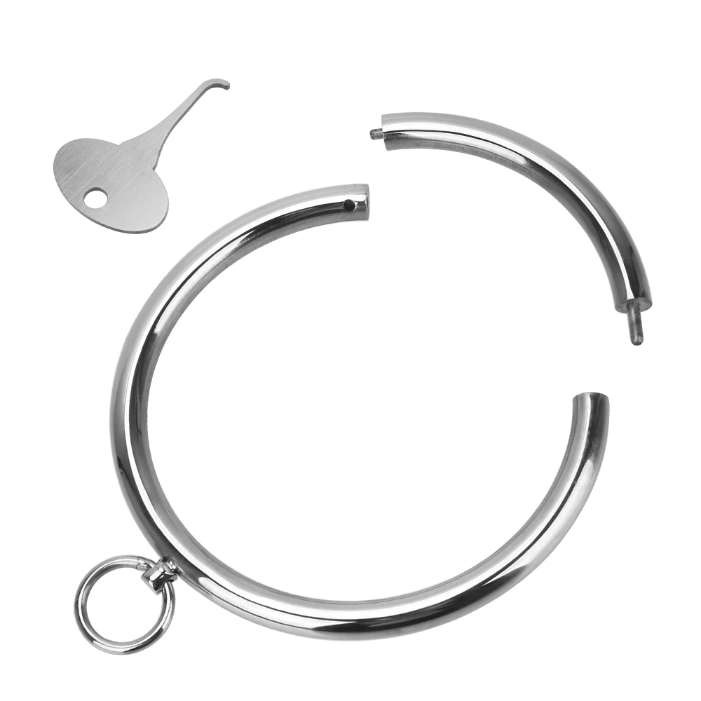 Slave Role Play Metal Handcuff Adult Games Restraint Bondage Wrist Ankle Cuff Stainless Steel Neck Collar Sex Toys For Women Men