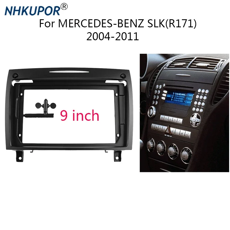 

9-дюймовый комплект автомобильной рамы для MERCEDES-BENZ SLK (R171) 2004-2011, комплект рамки для автоматической стереосистемы, панель приборной панели