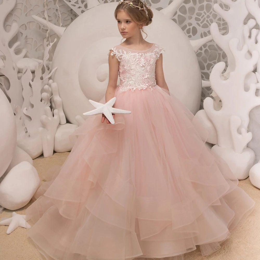 EVTol- Robe de demoiselle d'honneur en dentelle rose personnalisée, pour mariage, princesse, couches de tresse en crin, taillée, pelucheuse, pour spectacle, TFD103