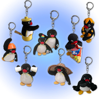 2D Acrylic Cartoon Anime Cute Baby Penguin Key Chain Bag Pendant Gift Micro Landscape Decoration Key Ring Jewelry Wholesale