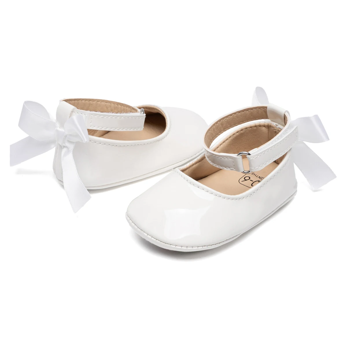 Baby Mädchen Mary Jane Ballerinas aus Lackleder mit Schleife, Prinzessinnen-Kleiderschuhe, rutschfeste weiche Sohle, für Kleinkinder, Prewalker, Party – Detail 34
