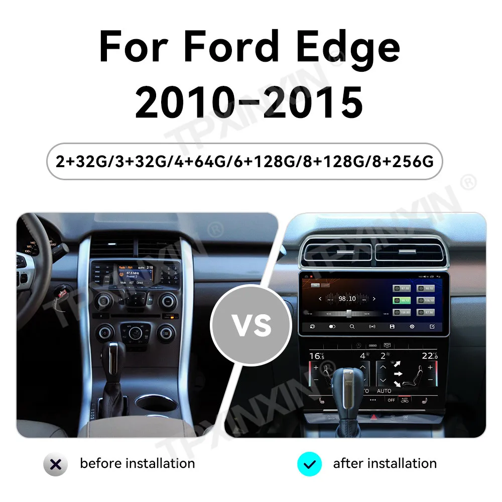 For Ford Edge 2010 2011 2012 2013 2014 2015 Android Carplay Car Radio Stereo Automotive Multimedia Player GPS Navi Head Unit