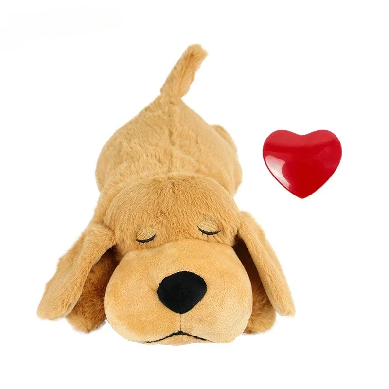 Plush Heartbeat Puppy Behavioral Training Toy Plush Pet Snuggle Anxiety Relief Sleep Aid Doll Durable Dog Chew Toys For Chewers