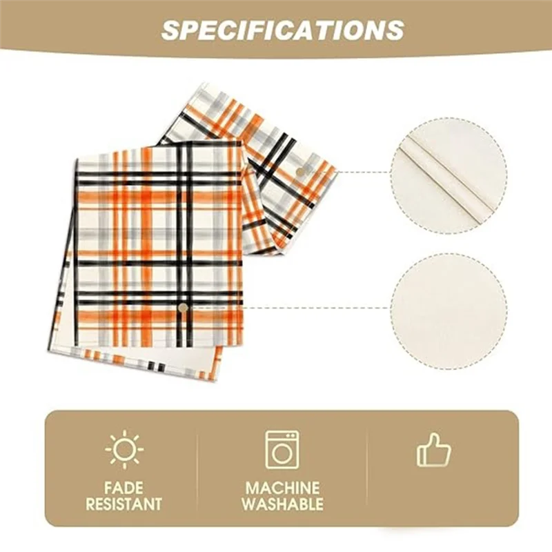 BISM otoño Lineplaid impreso mesa bandera lino duradero mantel decoración de mesa de comedor