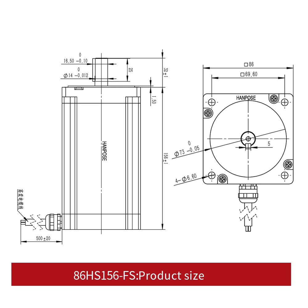 86 waterproof stepper motor 86EH156-FS IP68 waterproof torque 12Nm with sealed for underwater operation