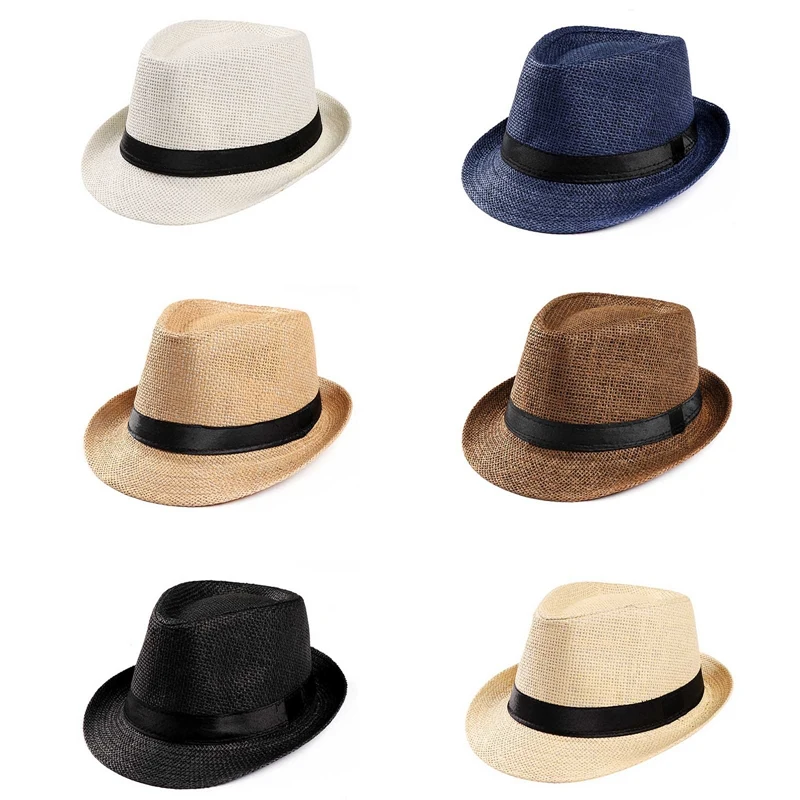 Gentleman Sonnenhut Urlaub Männer Stroh Hut Cowboy Sommer Retro Panama Reisen Reise Beiläufige Kappen Elegante Männlichen Chapeau Breite Krempe