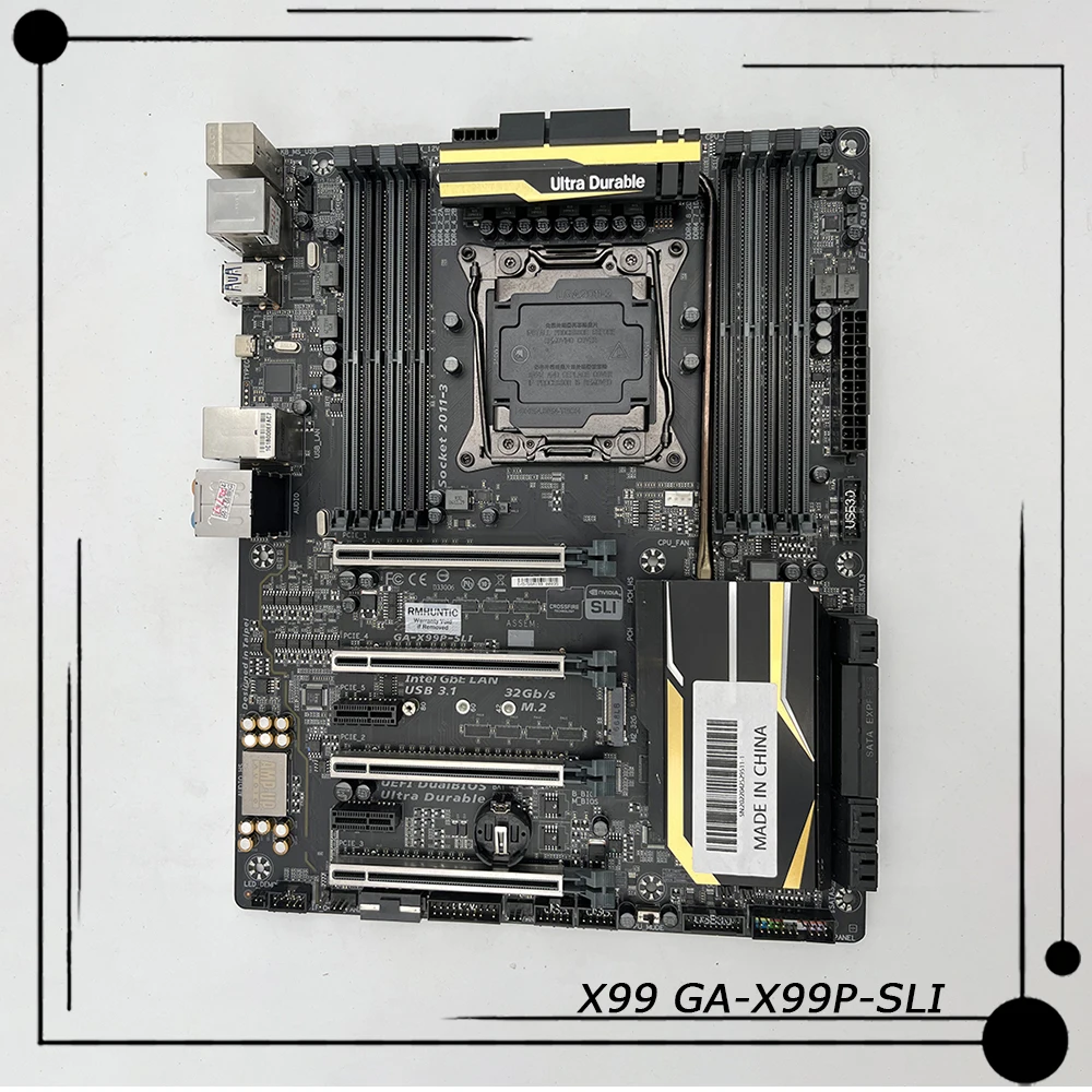 Desktop Motherboard For Gigabyte LGA2011-V3 128GB DDR4 PCI-E 3.0 X99 GA-X99P-SLI