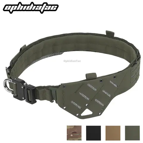 OPHIDIAN 금속 버클 전투 허리띠, 빠른 분리, MOLLE 허리띠, 야외 사냥, 에어소프트 기어, USURPER 시스템, 2 레이어