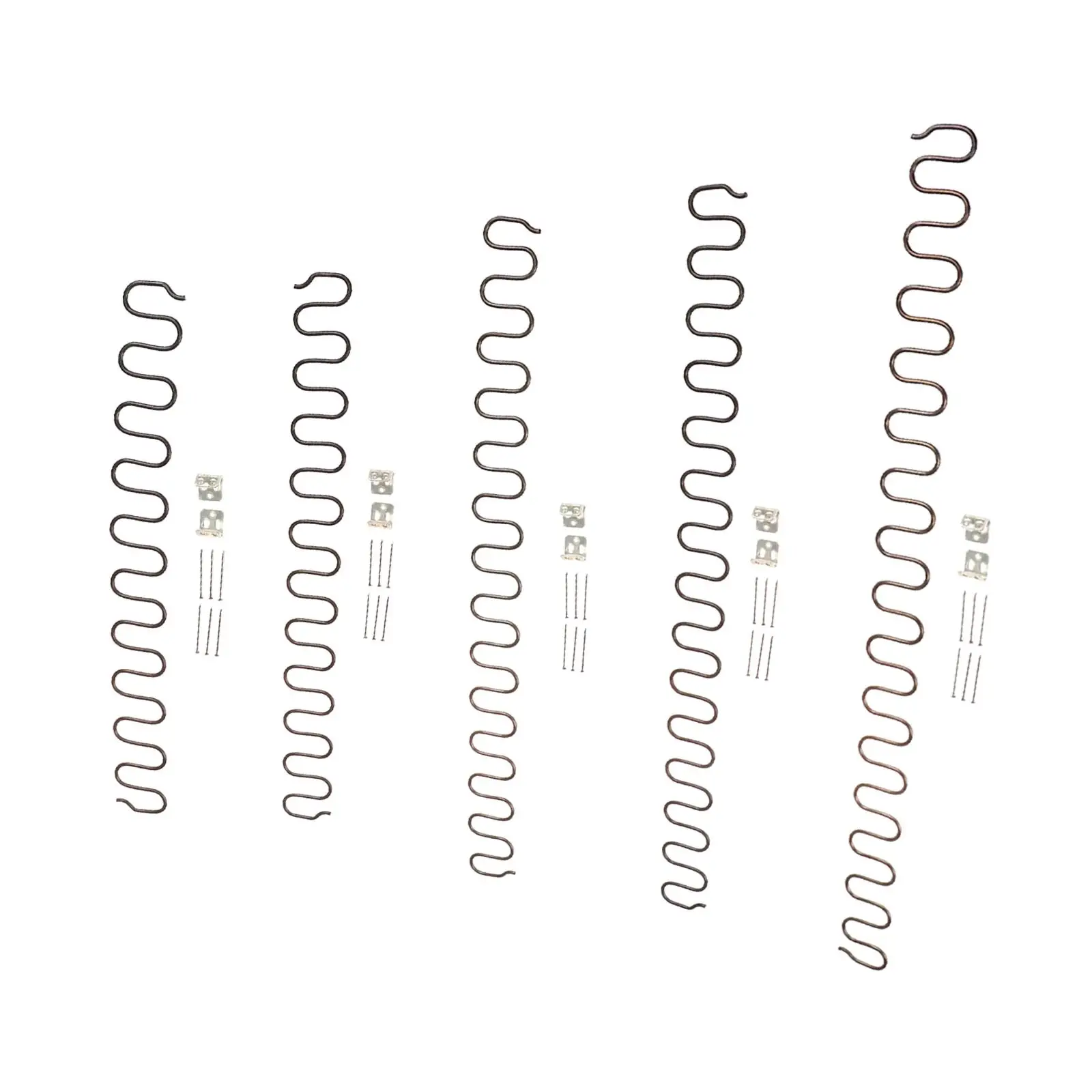 Sofa Spring Kit Zig Shape Spring Parts with Clips Nails Sofa Support DIY Upholstery Spring for Home Household Couch Seat