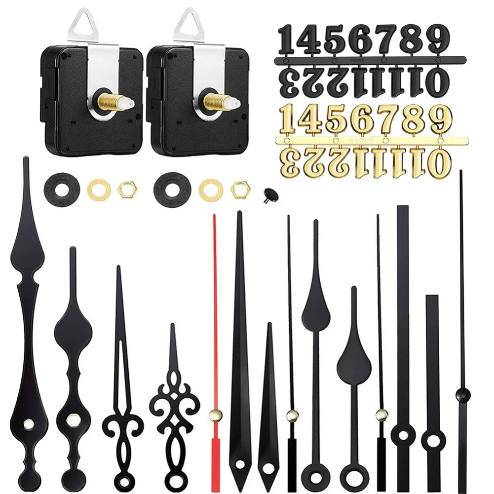 1set Silent Clock Movement Kit With 5 Set Different Pairs Of Hands Clock Repair Kit Wall Clock Assembly For Home Decoration