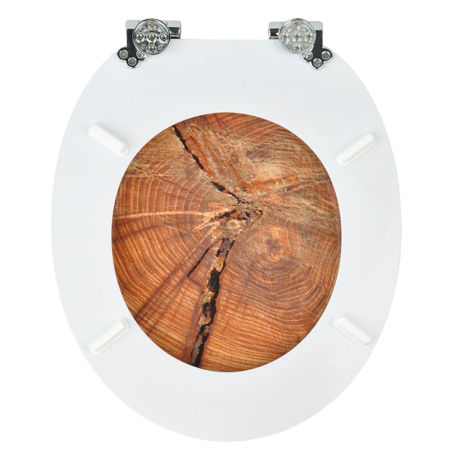 SAINOS WC-Sitz mit Soft-Close-Funktion, WC-Sitz aus Holz, universeller Toilettensitz, langlebiger, stabiler MDF-Toilettensitz, belastbar bis 190 kg, einfache Installation, Zinklegierungsscharnier, antibakteriell und leicht zu reinigen – Detail 22
