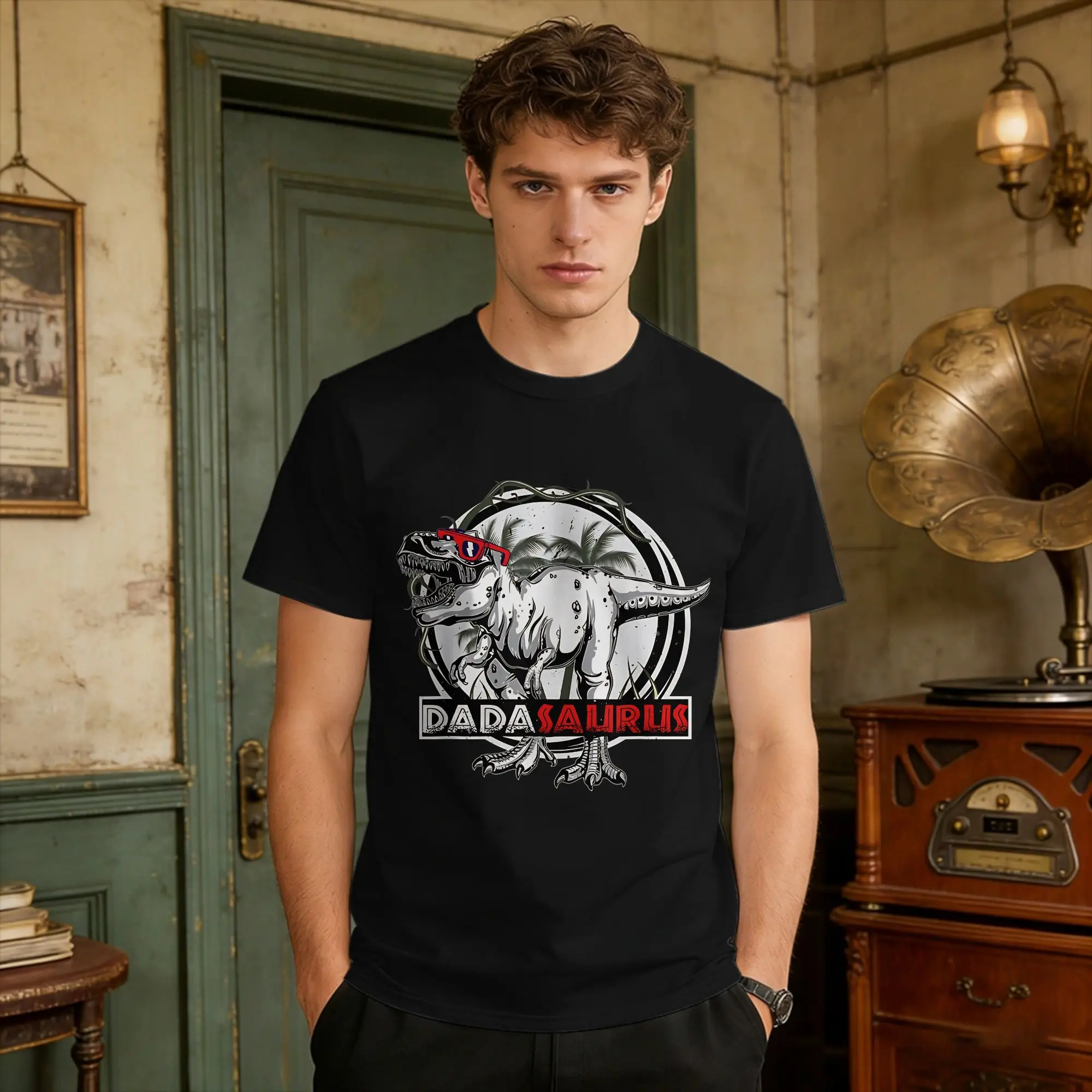Camiseta Dadasaurus Rex para el Día del Padre, regalos para papá, camiseta Dada Saurus para hombre, camisetas divertidas Y2K para la playa, camisetas de moda, ropa de talla grande