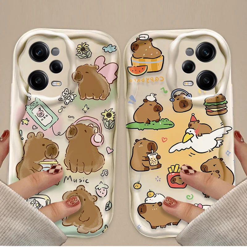 لطيف الكرتون كابيبارا قضية الهاتف ل Xiaomi Redmi A5 A4 A3 A3X A2 A1 زائد 13X Redmi K80 K70 K70E K60 Ultra K60E K50 K40 K40S K30 #1