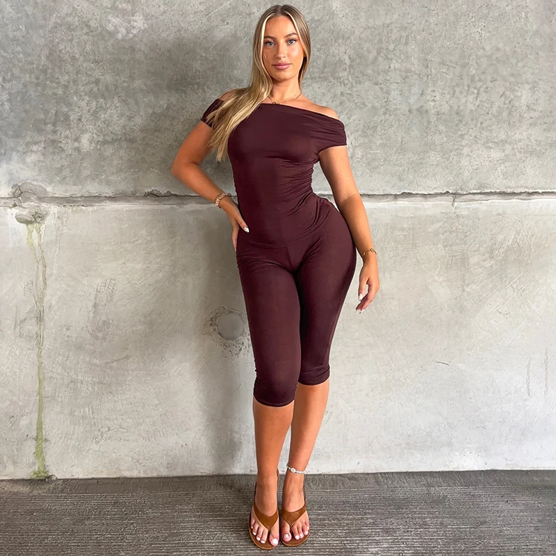 

CUTENOVA осенний сексуальный однотонный брючный костюм, женские узкие брюки на одно плечо, женские костюмы из 2 предметов, повседневный новый комплект 2025 г.