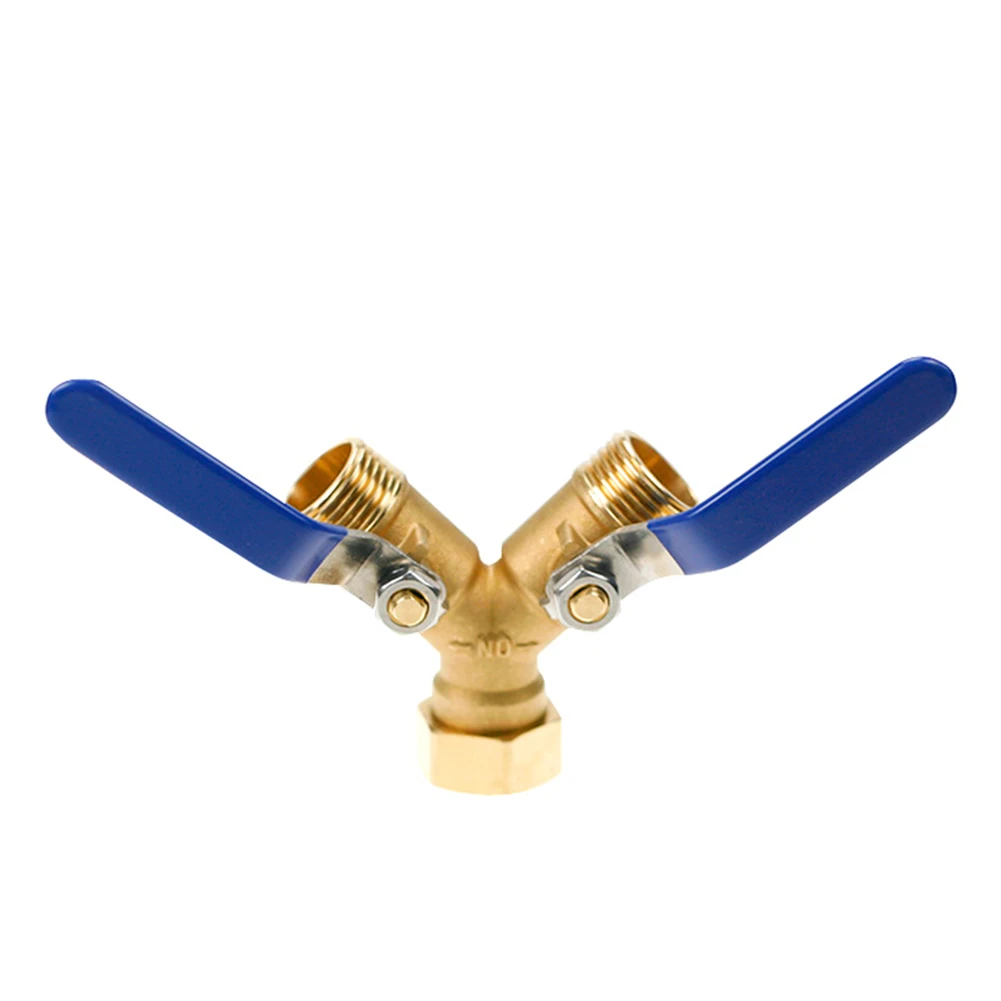 

Y Valve Splitter Full Flow 3/4 Inch Thread Hose Splitter Brass Garden Hose Splitter with Long Handle for Agriculture