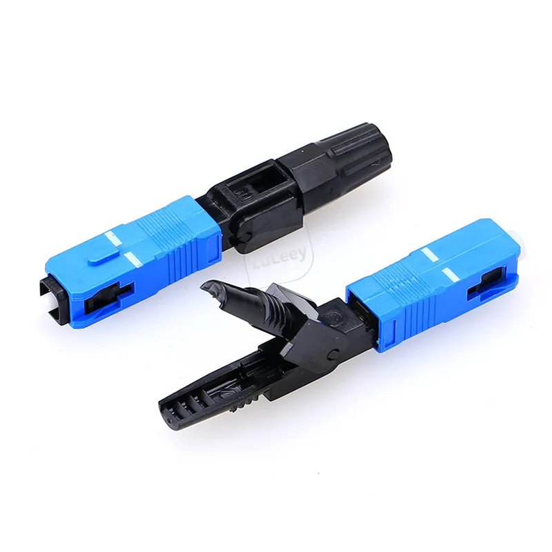 100pcs Fiber Fast Connector Rubber-Covered Wire Accelerated Connector Optical Fiber FTTH Pre-Buried SC Fiber Cold Connector T1