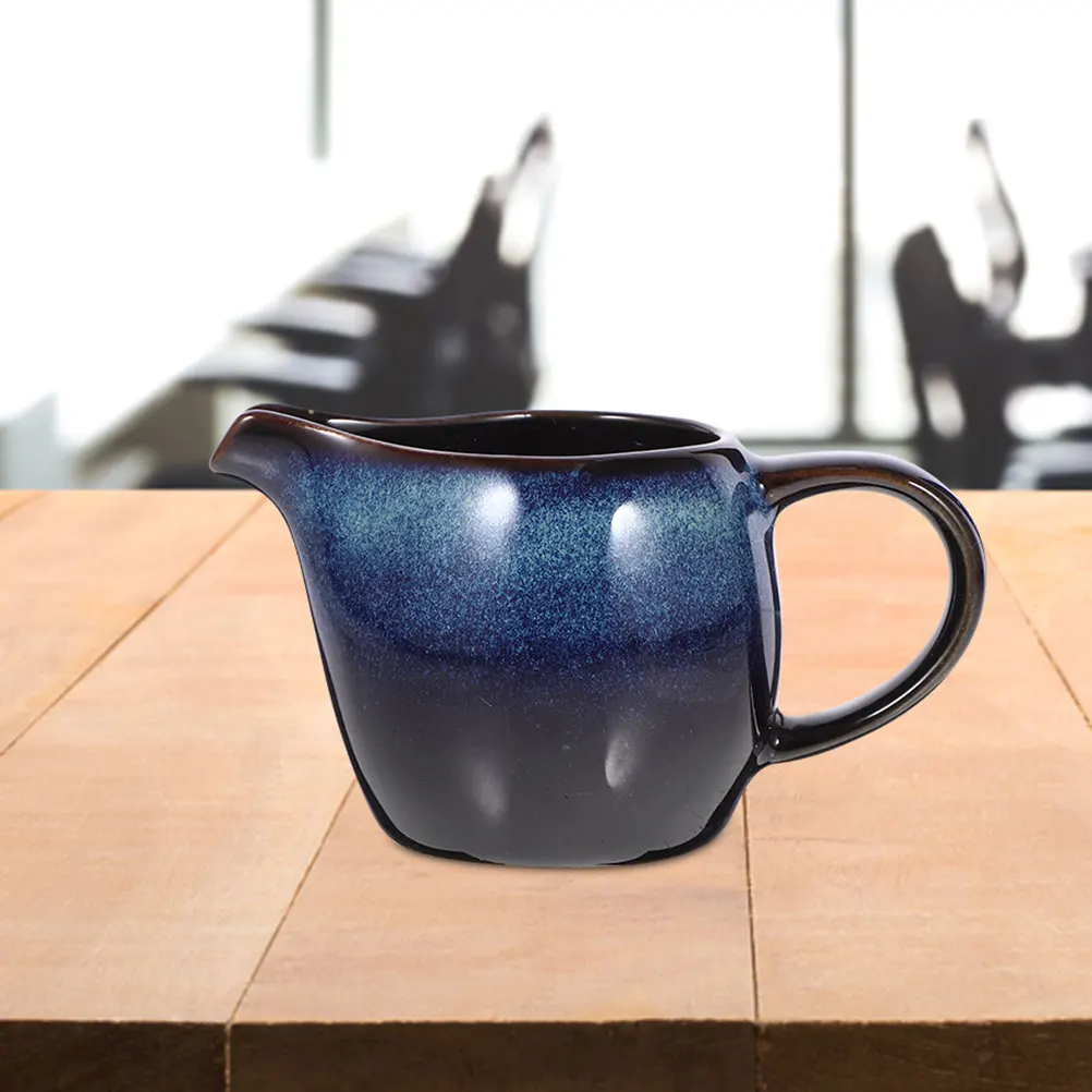 

2Pcs Creamer Pitcher Ceramic Milk Container Small Sauce Dispenser for Coffee Syrup Honey Latte Making Travel Friendly Drip Free