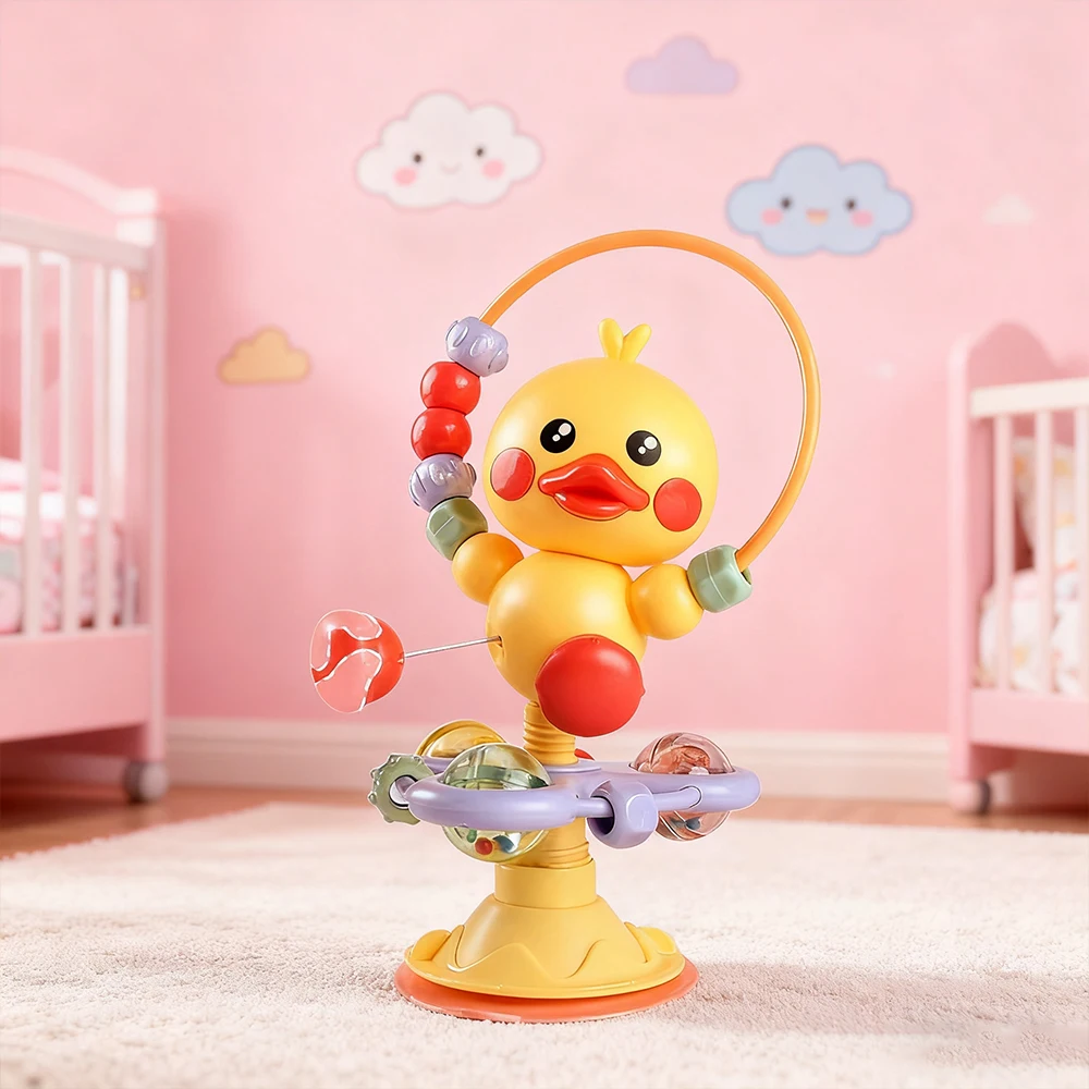 Cartoon Soothing Rattle Toy Fun Sound Effects  Nursery Rhymes Baby Table Suction Cup Educational Early Learning Toy