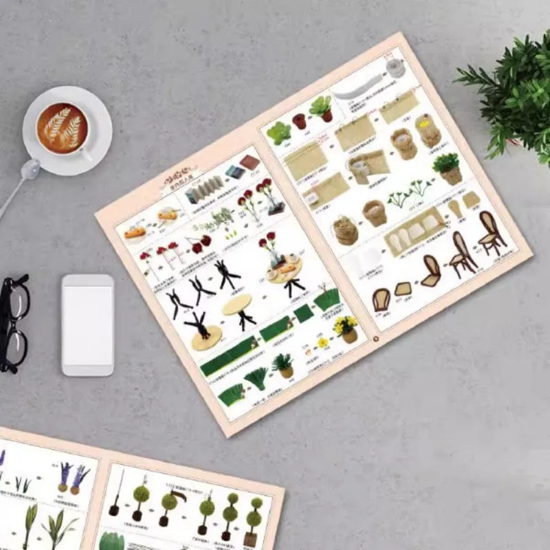 بيت الدمى الخشبي المصنوع يدويًا على شكل زهرة مع ضوء LED مجموعة ألغاز إبداعية ثلاثية الأبعاد ألعاب مجسمة لبيوت الدمى