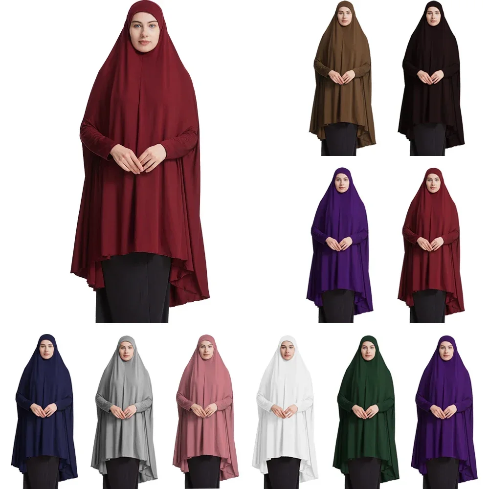 Eid Djellaba Long Khimar sciarpa Hijab donne musulmane Overhead Nikab foulard Burqa Amira arabo Robe preghiera indumento Islam abbigliamento