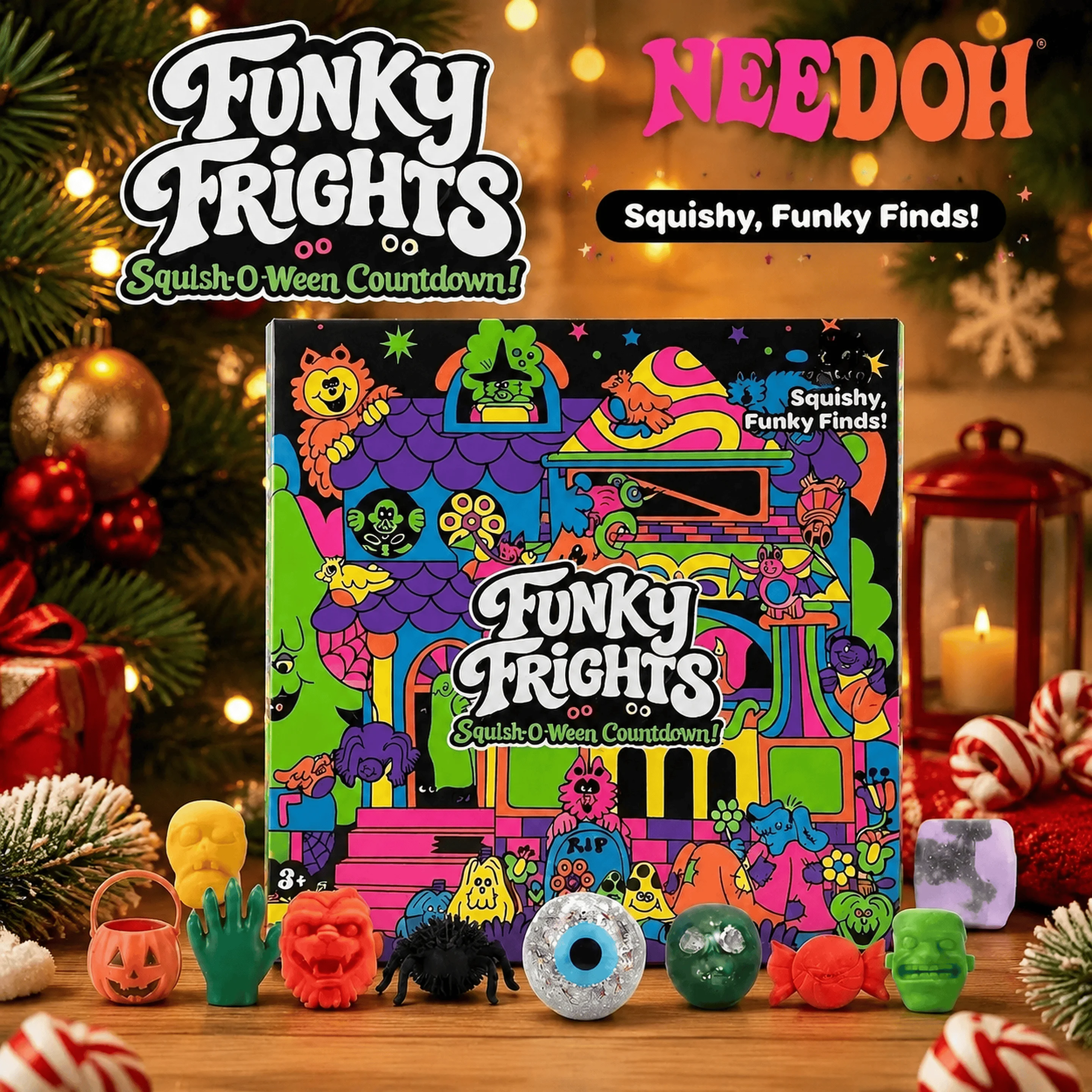 NeeDoh 2026 Christmas New Year Advent Calendar 13/24 Days 3D PVC Countdown Surprise Box Sensory Fidget Toy Holiday Gift