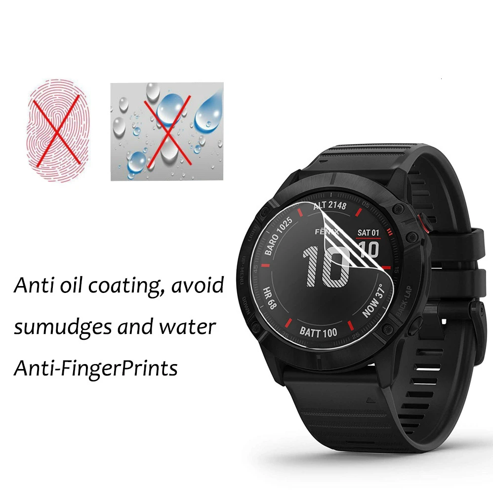 3Pcs Anti-Graffio Pellicola di TPU Per Garmin Fenix 6 6s 6x Pro Zaffiro Solare Astuto Della Vigilanza Idrogel morbido Cancella Completa Protezione Dello Schermo