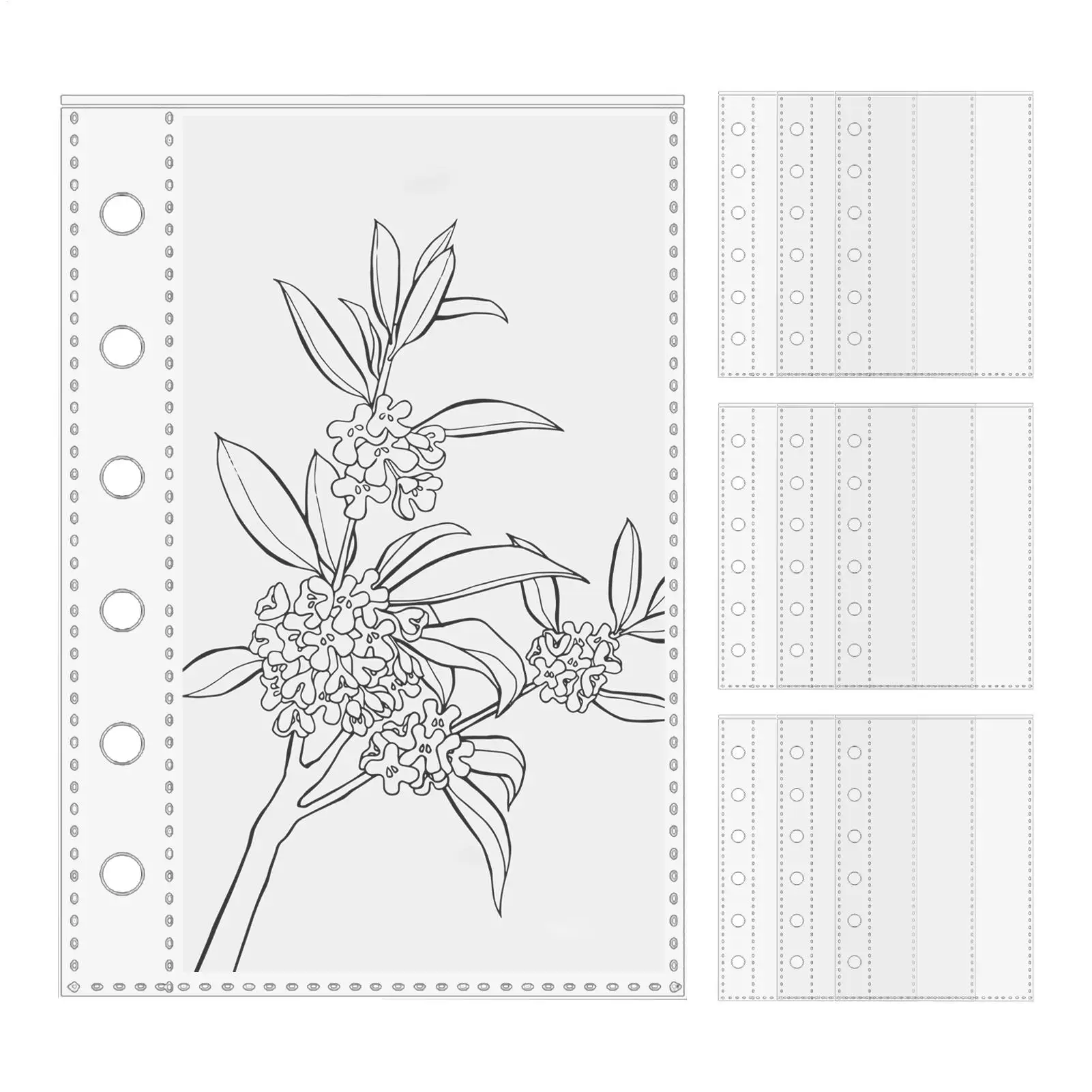 10pcs A7 6-Ring Binder Replacement Card Pages Card Protector Sleeves Sticker Book Transparent or Frosted Pages Replacement