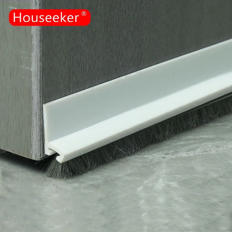 Bouchon de tirage de bas de porte avec brosse, bande d'étanchéité pour réduction du bruit du vent, bloqueur d'étanchéité sous la porte, scellant de protection, bande d'étanchéité pour porte