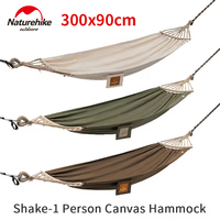 Naturehike Canvas Hammock Camping Thickened Anti-rollover Swing Hanging Single Bed Outdoor 1 Person Load 250kg with Storage Bag