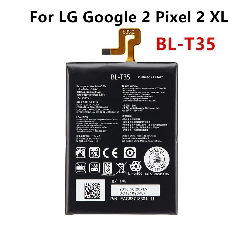 

Original BL-T35 3520mAh Replacement Battery For LG Google2 Google 2 Pixel 2 XL Pixel2 BL T35 BLT35 Mobile phone Batteries