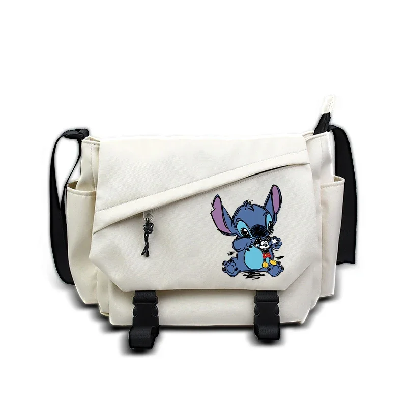 Stitch Flip Shoulder Bag Disney Cartoon Anime Large Capacity Crossbody Bags Boy Girl Trendy and Cool Daily Commuting Storage Bag