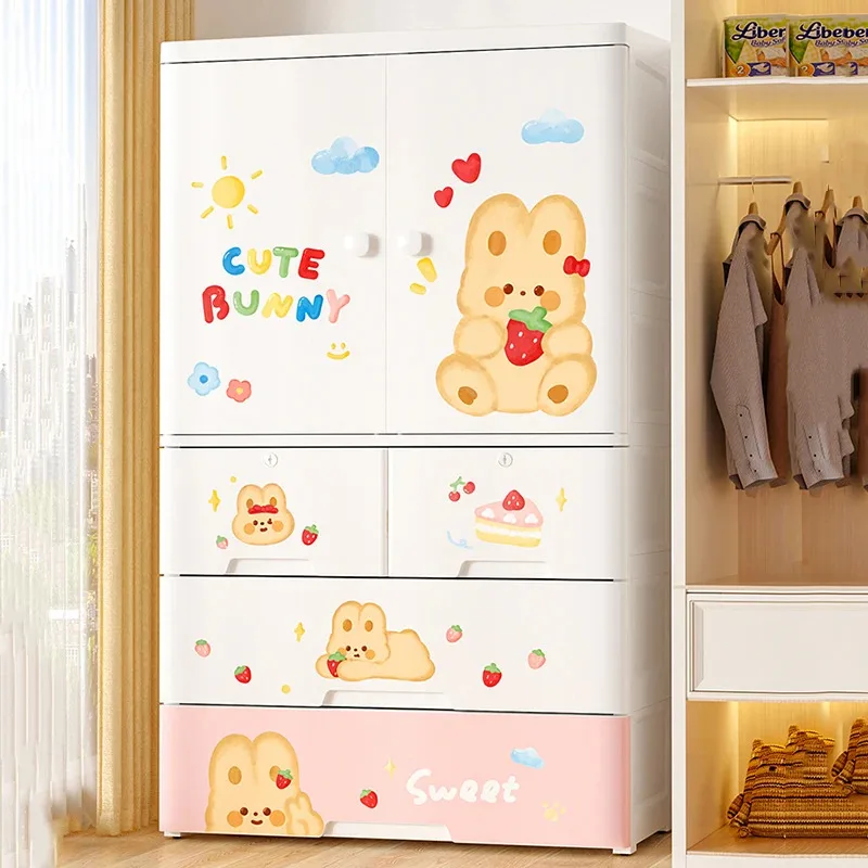 Bedroom Closet Wardrobe Storage Cabinet Plastic Cupboard Partitions Wardrobe Bedroom Baby Chest Guarda Roupa Home Furniture