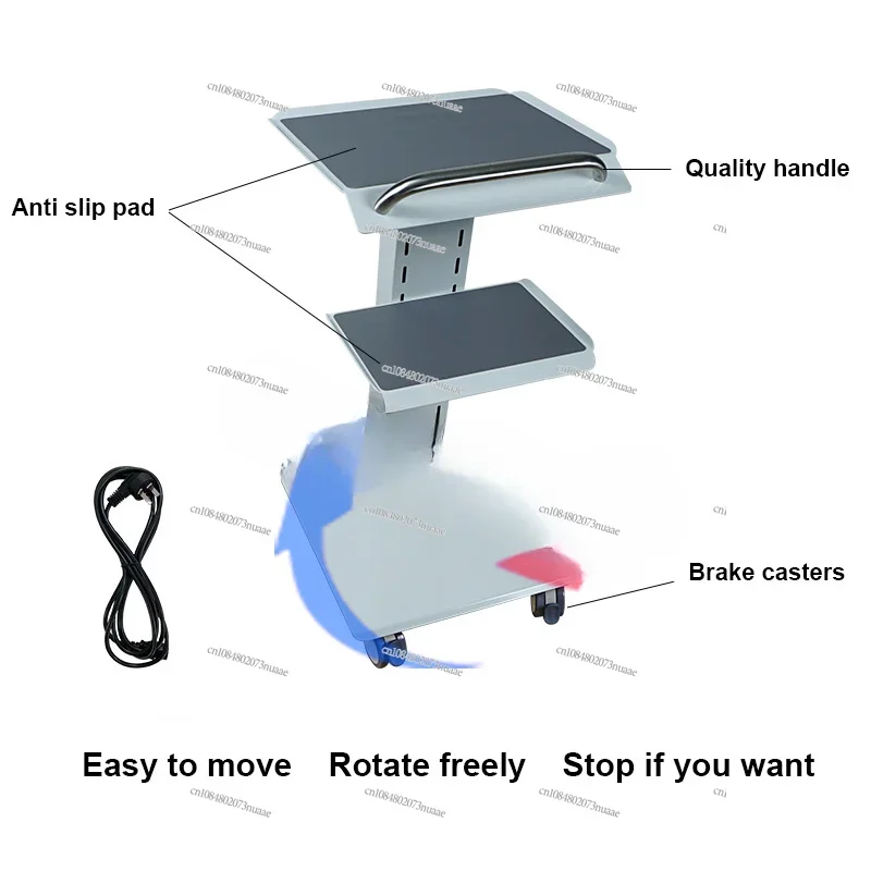 Dental Tool Carts, Mobile Shelves, Portable Carts with Silent Universal Wheels, Three-layer Pallets