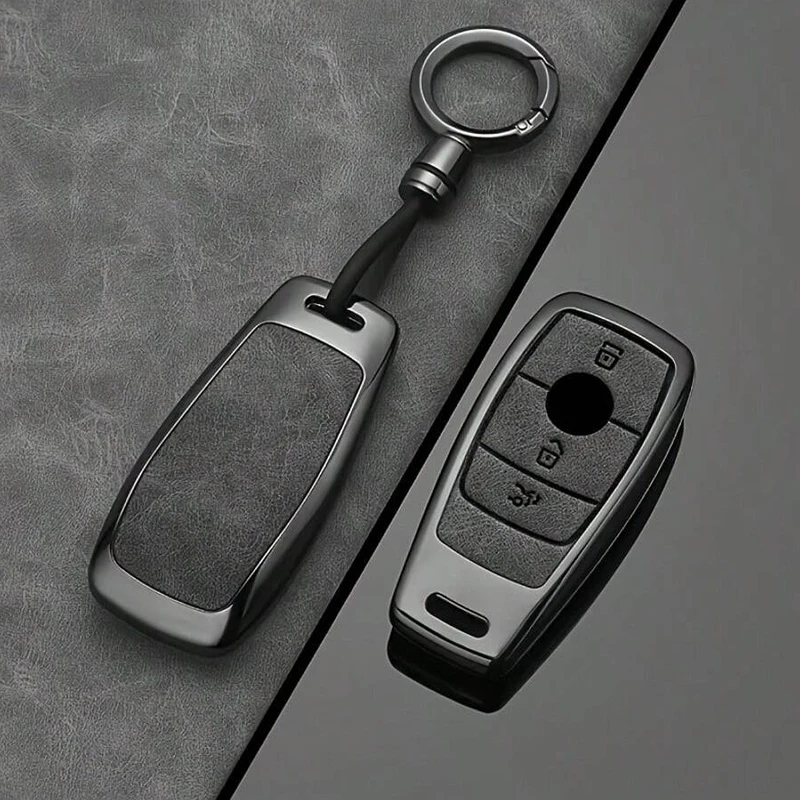Alloy Style Car Key Case Cover Shell Fob For Mercedes Benz A C E S G Class GLC CLE CLA GLB GLS W177 W205 W213 W222 X167 AMG
