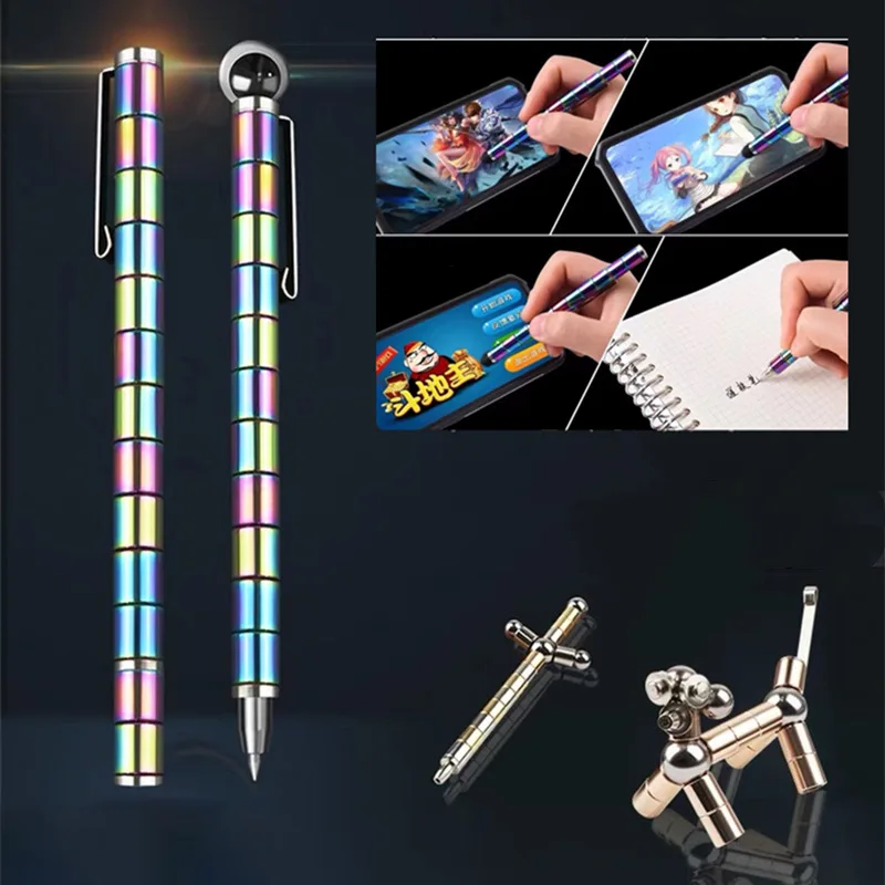 Antistress Fidget Pen with Magnetic Stylus Pen Writing Deformable Toy Stress Reliever Finger Spinning Gifts