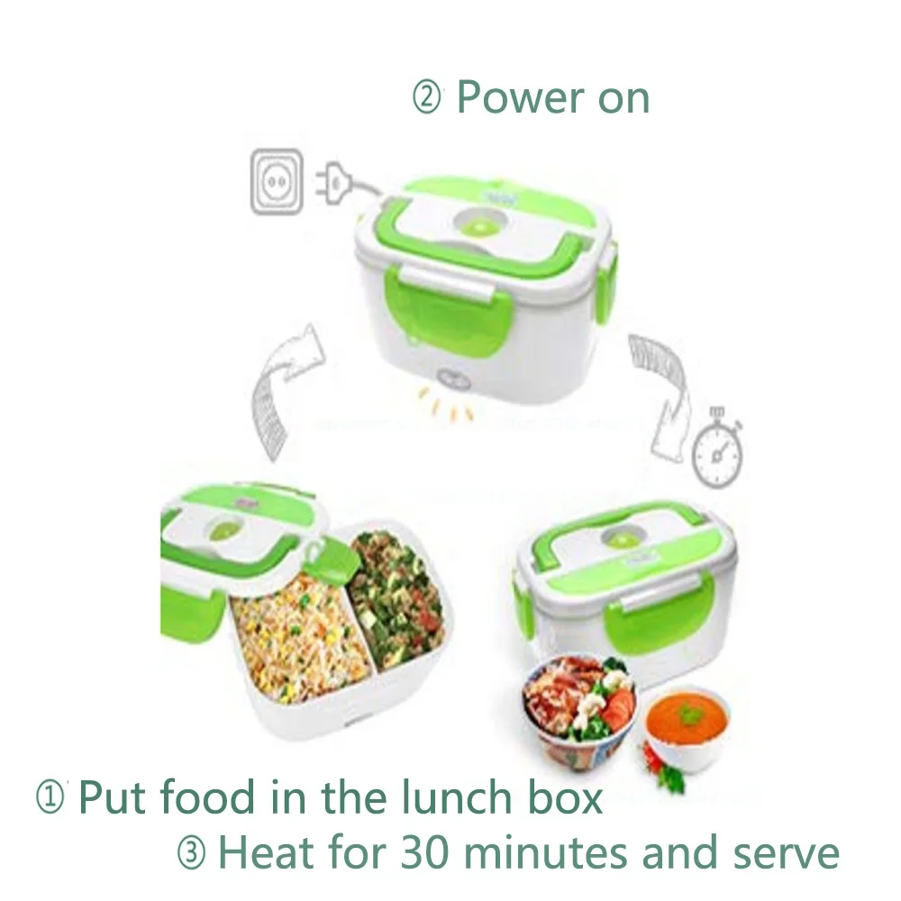 Household 220V 110V Mobile Portable Leak-proof Food Warmer Electric Heating Lunch Box