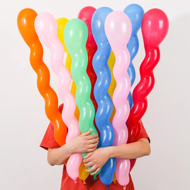 20~200 Stück Spiral-Langballons, mehrfarbig, einzigartige, gedrehte Spiral-Latexballons, Hochzeit, alles Gute zum Geburtstag, Feiertagsdekorationen TMZ – Detail 7