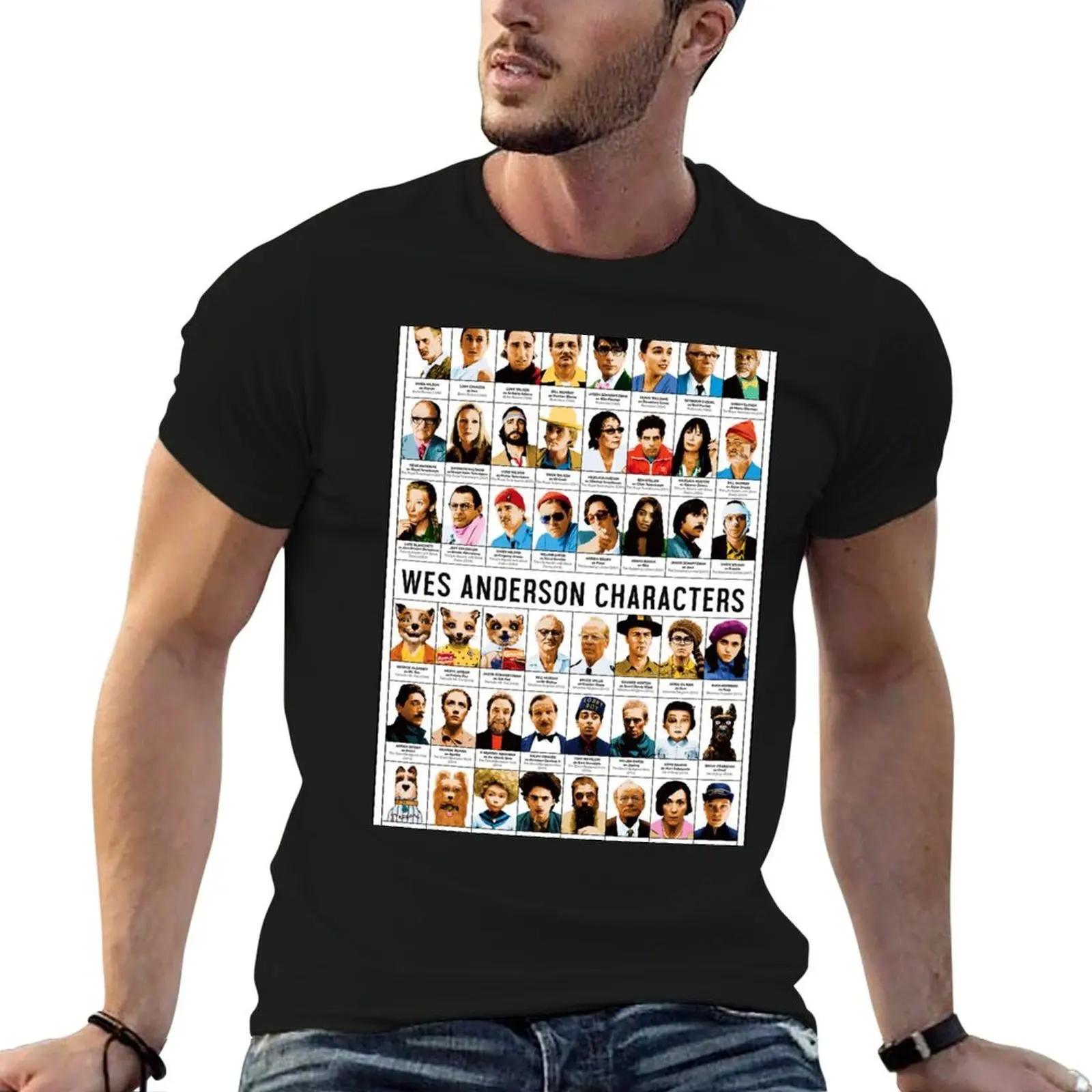 Wes Anderson Characters T-Shirt summer tops anime tshirt T-shirt men