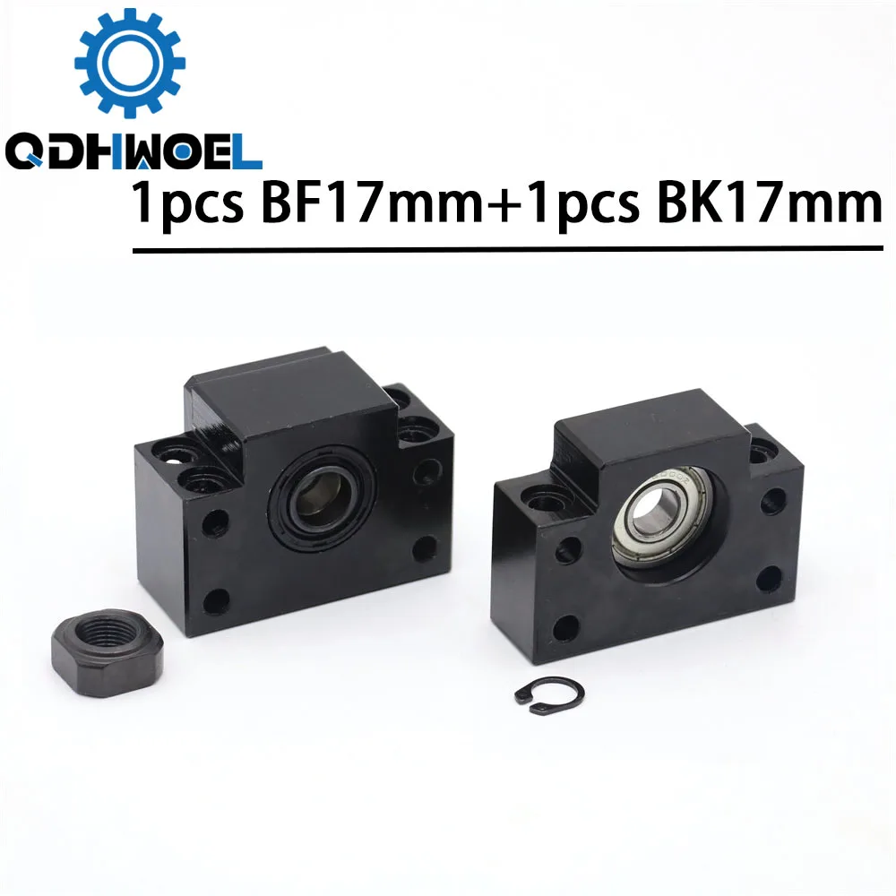 

QDHWOEL BK17 BF17 Ballscrew End Supports Set Fixed Side for Ballscrew Liner Guides Machine CNC Parts holder