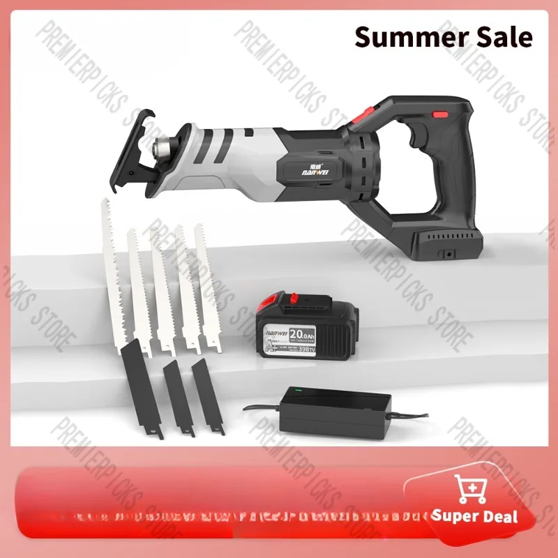 Cordless Brushless Lithium Battery Reciprocating Saw Handheld Chainsaw Metal Woodworking Multifunctional Sabre 