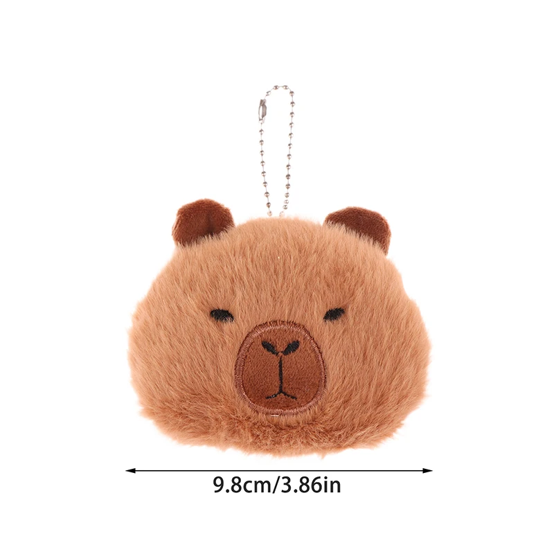 Squeaking Capibara Plush Toy Keychain Cartoon Capybara Soft Stuffed Doll Pendant Car Key Ring Backpack Bag Decor Kid Gift