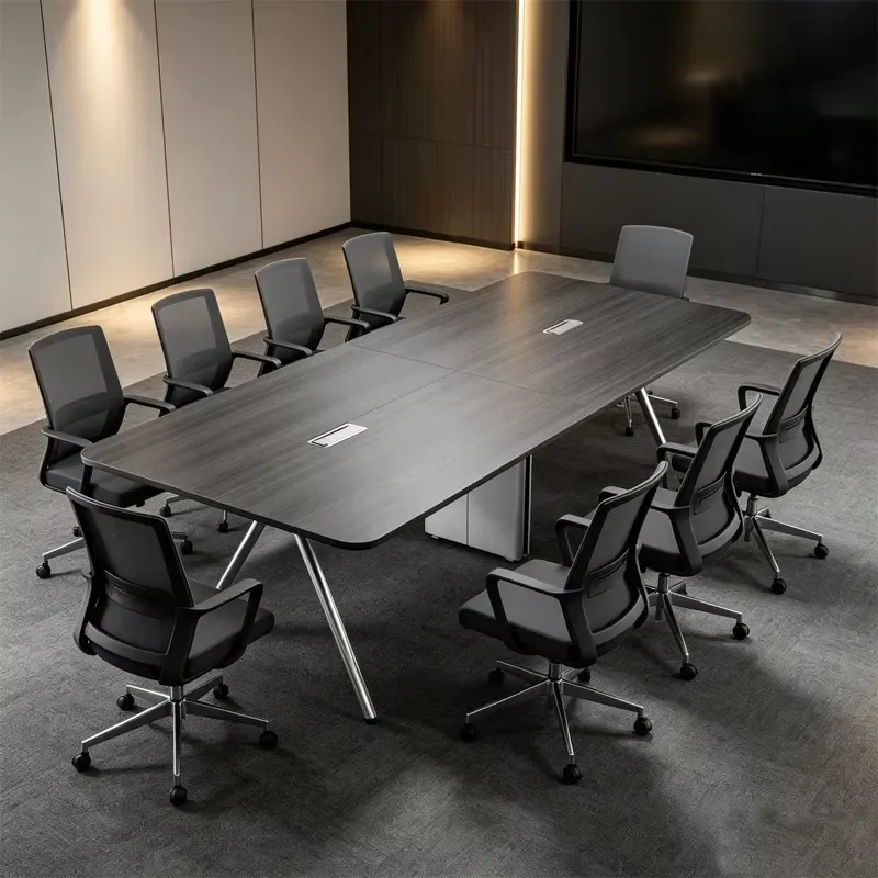 Customizable Color Solid Wood Executive Conference Table Chair Set Modern Commercial Hotel Boardroom 8-10 Person
