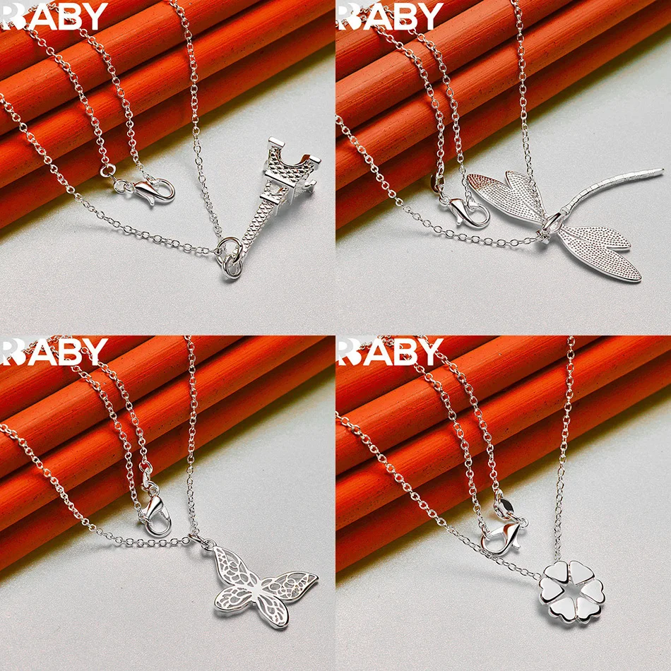 

URBABY 40-75cm 925 Sterling Silver Design Pendant Necklace For Women Men Creativity Gifts Street All-match Party And Daily Wear
