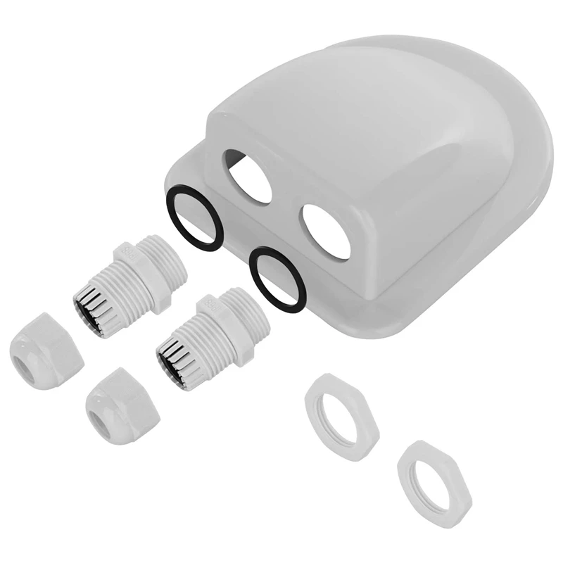 Paquete de 2 glándulas de entrada de cable solar impermeables IP68, carcasa de entrada de cable doble resistente a la intemperie para paneles solares de RV