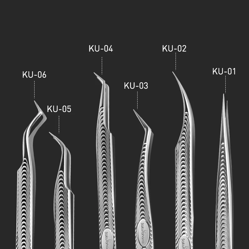 SAKURAHANA プロフェッショナル帯電防止まつげピンセット高精度ボリュームエクステンションステンレス鋼滑り止めメイクアップツール