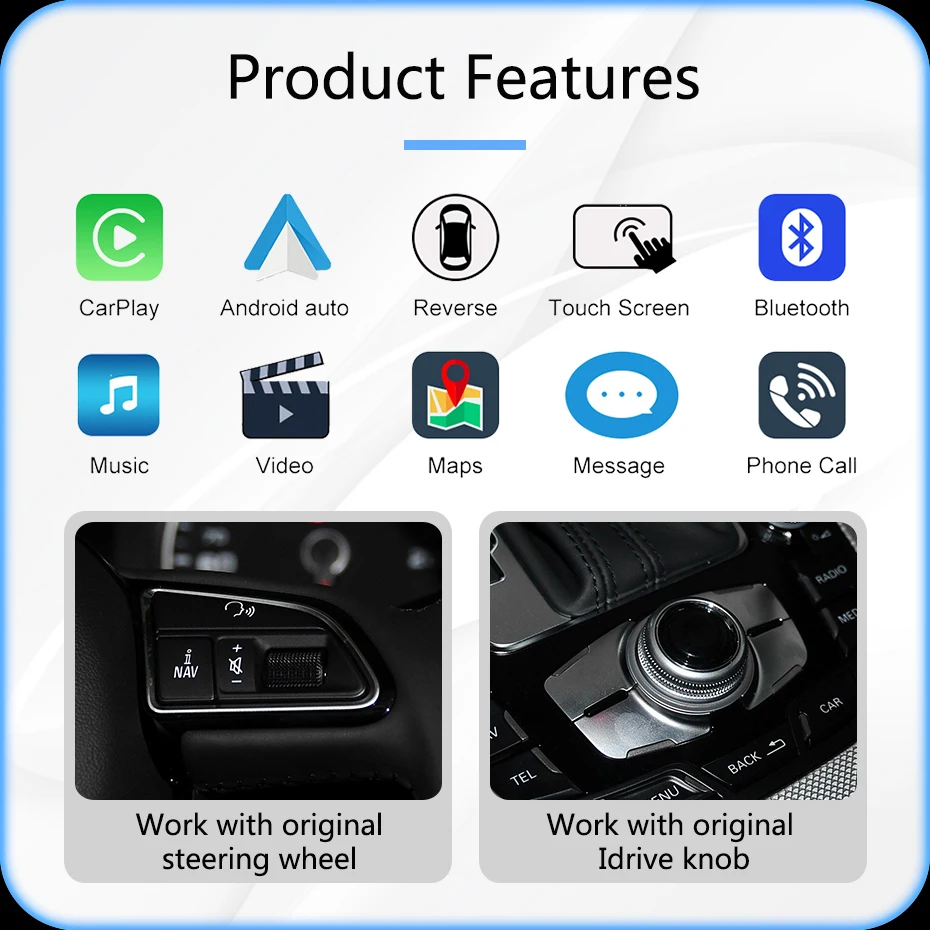 8,8' Linux Multimedia-Bildschirm, kabelloses CarPlay, Android Auto, Autoradio für Audi A5 2009-2016, AutoLink, AirPlay, Bluetooth, Navigation – Detail 7