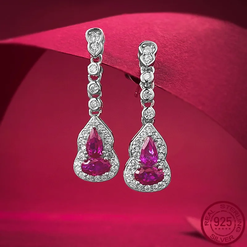 

Новые серьги из серебра S925 с порошковой тыквой, ювелирные изделия, серьги для женщин, свадебные украшения
